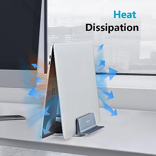 JARLINK Vertical Laptop Stand, Adjustable Aluminum Desktop Holder, Gray