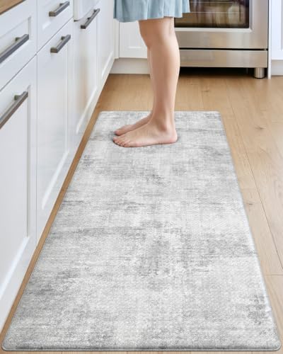 DEXI Kitchen Floor Mats Cushioned Anti Fatigue Runner, 23x59 Light Grey