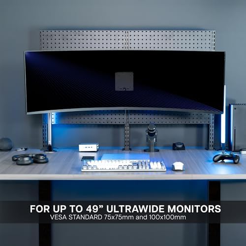 VIVO Black Single Monitor Pegboard Mount, Up to 49 in Ultrawide, MOUNT-PB1U