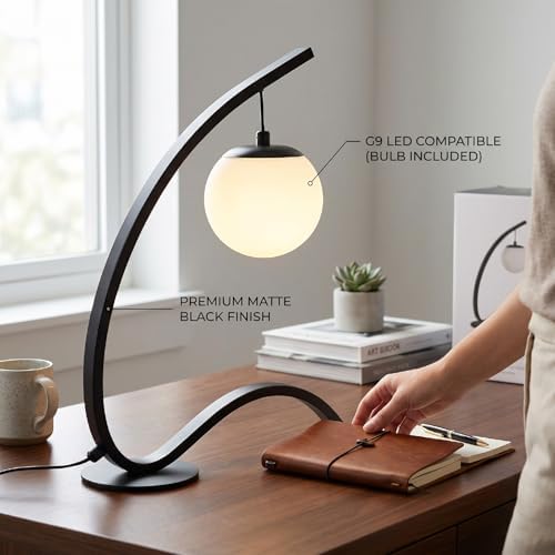10.8x13.6in LED Bedside Lamp for Home Residents Reading Studying Working,Anti Glare Eye Caring Light Reduces Visual Fatigue,3 Brightness Levels 3 Color Temperatures (Black)