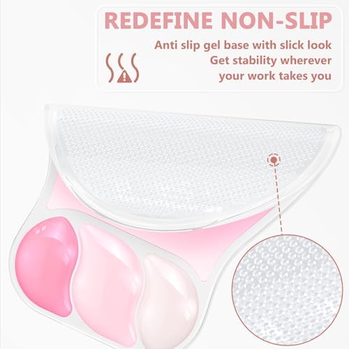 AKIT Ergonomic Mouse Pad and Keyboard Wrist Rest Set,Gel Mousepad,Rose Pink