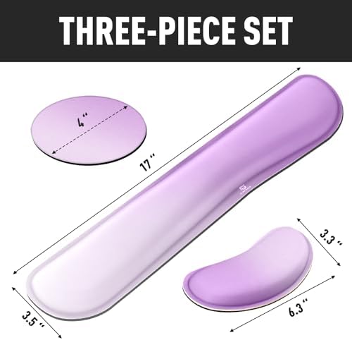 Gimars Upgrade Enlarge Silky Gel Memory Foam Keyboard Wrist Rest, Wrist Rest for Computer Keyboard, Ergonomic Mouse pad Rests for Typing Pain Relief, Wrist Support for Office, Gaming, Purple Gradient