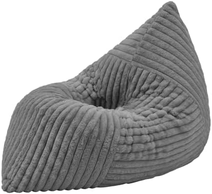 Hobestluk Bean Bag Chair Small Fluffy Grey Beanbag with Memory Foam Filled