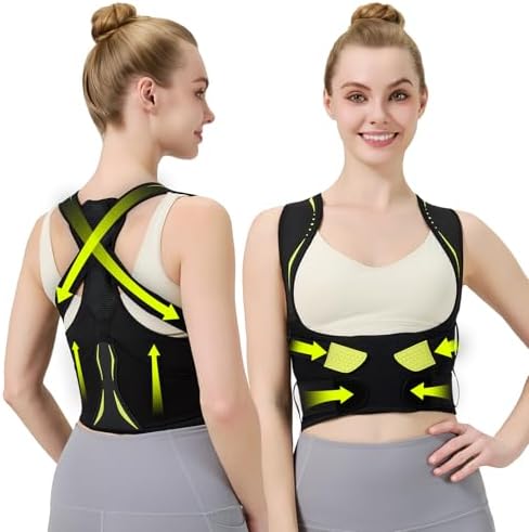 AOFIT Posture Corrector for Women, Adjustable Strap for Pain Relief Black S