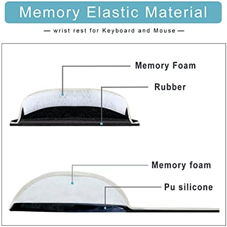 Ergonomic Keyboard Wrist Rest Pad and Mouse Pad Hand Support for Laptop Computer Wrist Rest Support Cushion Memory Foam Set for Office Gaming Easy Typing - Black