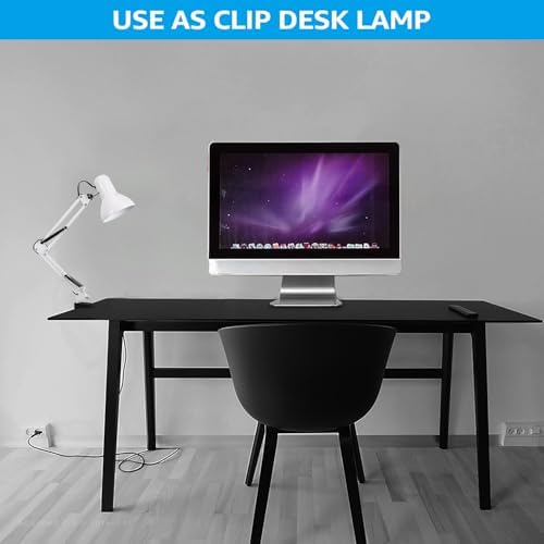 TORCHSTAR Metal Desk Lamp, Adjustable Swing Arm, E26, White (Pack of 2)