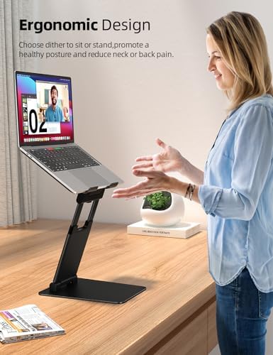 Nulaxy Pull-Out Height Adjustable Laptop Stand for Desk, 22 LB Support