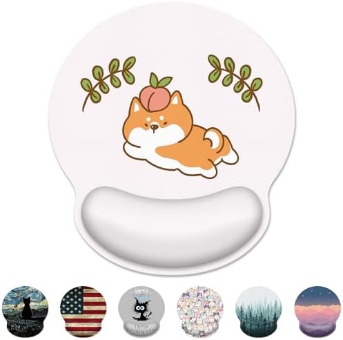 Cute Pink Corgi Ergonomic Mouse Pad with Wrist Rest for Desk Work Office