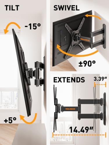 Perlegear Full Motion TV Wall Mount for 26–50 inch TVs up to 55 lbs