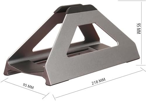 Vertical Laptop Stand, Space Saving Holder for MacBook with Tool-Free Width Adjustment, Pretty Anodized Aluminum for Desk, Universal Fit for 10-17" Laptop