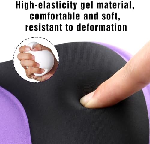 Ergonomic Mouse Pad with Wrist Rest - Gel Wrist Support Mousepad with Non-Slip PU Base for Computer, Laptop, Office & Home