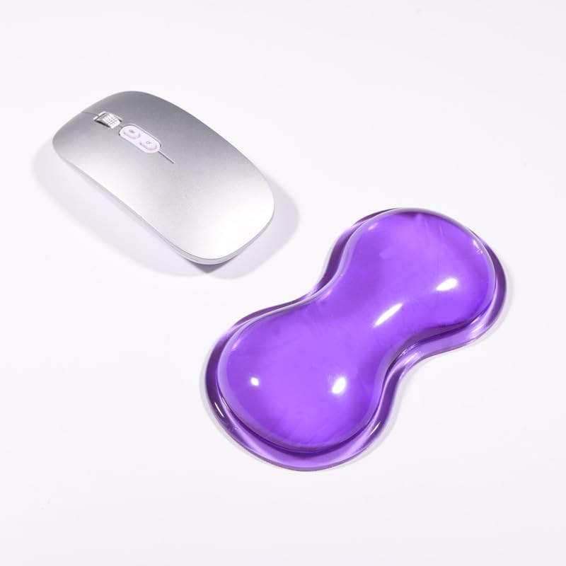 Gel Keyboard Wrist Rest Set, Clear Wrist Rest for Keyboard and Mouse, Ergonomic Keyboard Mouse Wrist Rest for Typing Pain Relief, Suitable for Office, Gaming, Computer, Laptop - Purple