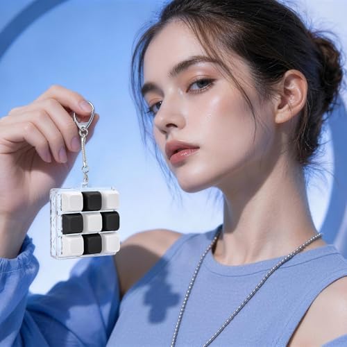 Keyboard Fidget Toy, Creamy Fidget Clicker Keyboard Fidget Keychain, Button Fidget Gifts for Adults, Boost Focus & Ease Anxiety Anywhere — Perfect Stress-Relief Gift (3×3 Grid Layout A-C)