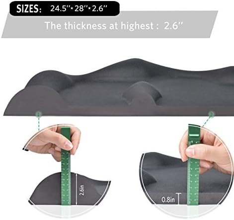 Extra Large Floor Mat Gymnasium Exercise Mat Standing Desk Mat Not-Flat Anti Fatigue Mat Comfort Mat with 2 Rubber Massage Balls for Height Adjustable Converter Stand Up Desk,Black