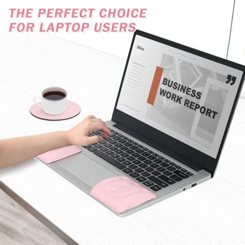 VAGAU Wrist Rests for Laptop, Wrist Support for Keyboard and Mouse Pink