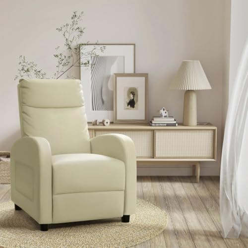 Homall Recliner Chair, Recliner Sofa PU Leather for Adults, Beige Recliners
