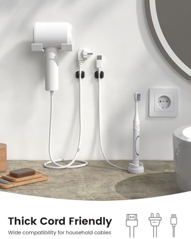 Lamicall 10 Pack [Spring Fixed] Cord Holder, Adjustable Desk Cable Clips