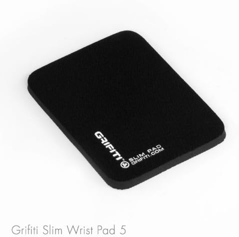 GRIFITI Small Slim Pad 5" x 4" x 0.2" Track Pad Wrist Rest Silicone Ergonomic Carpal Tunnel Resting Support for Computer Track Pad, Trackball or Mouse (Black Nylon Surface)