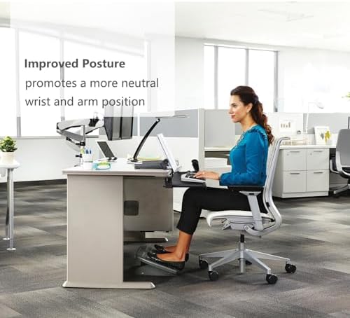Max Smart Clamp On Keyboard Tray Under Desk, Keyboard Drawers, Keyboard Platforms, 20inch, Easy Assembly, Slide-Out Platform Computer Drawer for Typing