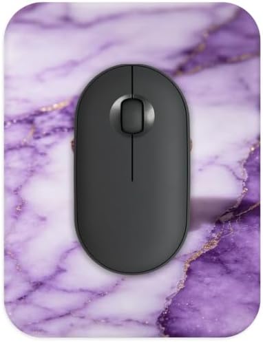 Small Mouse pad, with Edge-Sewn Design, extends Service Life by Twice, occupying the Optimal Size for the Mouse and Wrist Position. (Purple Marble)