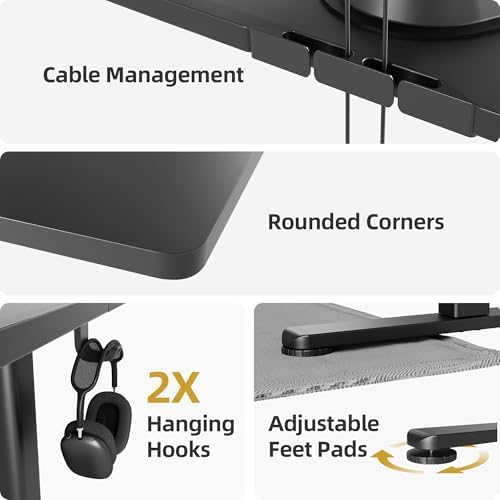 INNOVAR Electric Height Adjustable Standing Desk, 63x24 Inch, Deep Black