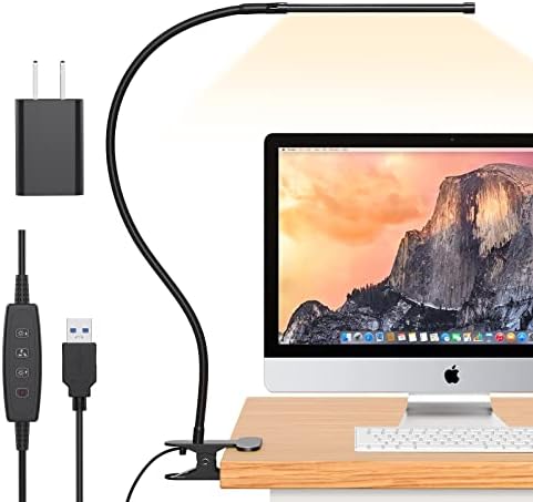 iZELL Desk Light [2-Pack] LED Desk Lamp with Clamp [77 LEDs with 3 Color Modes & 10 Brightness Levels] Flexible Gooseneck Book Light, Easy Clip-on Reading Light