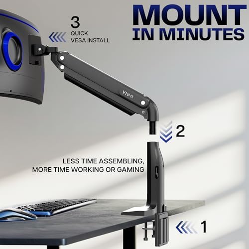 VIVO Ultrawide Monitor Desk Mount, USB, up to 49 inch Screens, STAND-V100HU