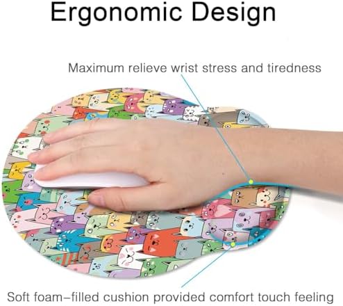 Britimes Ergonomic Mouse Pad with Wrist Support, Cats Cat