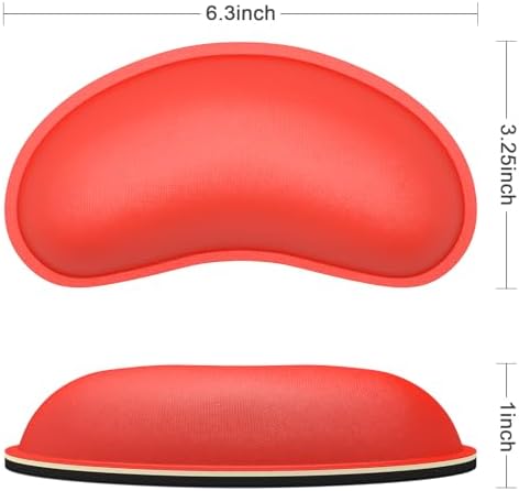 Dapesuom Mouse Wrist Rest, Cute Ergonomic Memory Foam Mouse Wrist for Computer Desk Mats Support, Hand Rest Pad Cushion for Gaming, Office, Laptop, Men, Women, Pain Relief & Easy Typing, Red