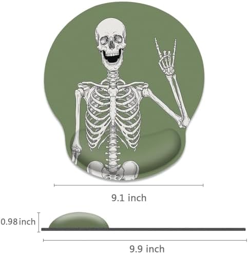 Britimes Ergonomic Mouse Pad with Wrist Support, Skull Skeleton