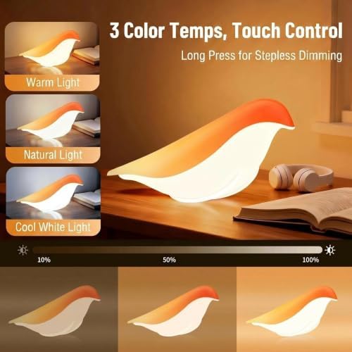 Cordless Bird Lamp,Touch Desk Lamp