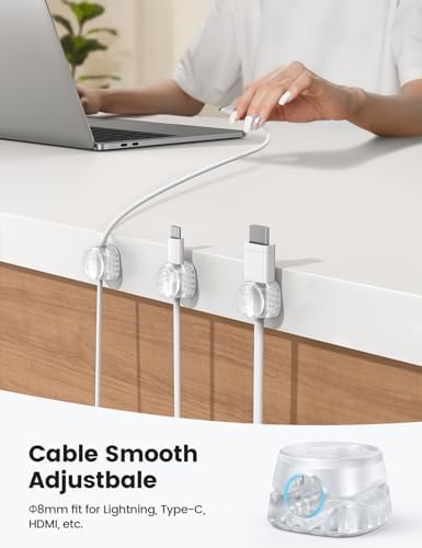 Lamicall 12 Pack Cord Organizer, [1s Lock] Spring Cable Holder Clips