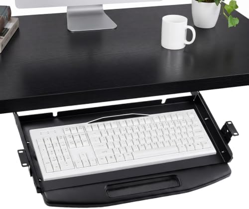 Aptliton Heavy-Duty Slide-Out Under Desk Keyboard Tray, Without Mouse Platform