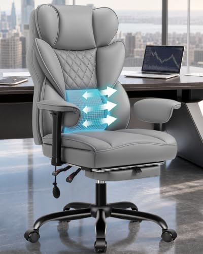 Office Chair, Big and Tall Executive Chair with Adjustable Lumbar Support