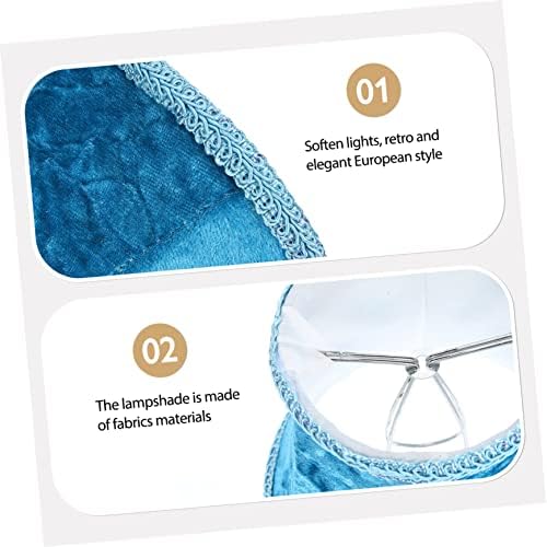 Blue Lamp Shade Replacement for E14 Table Lamps, Cloth Metal