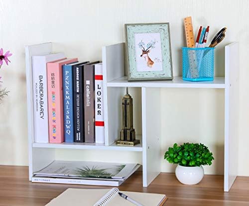 PAG-Mass Desktop Bookshelf Freestanding Wooden Countertop Bookcase Accessories Organizer Display Rack Dorm Desk Storage Shelf