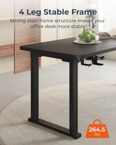 SANODESK 4-Leg 63''x28'' Large Electric Height Adjustable Standing Desk