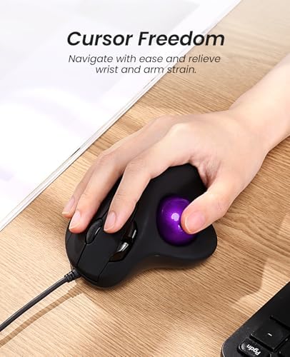 Nulea M509 Wired Trackball Mouse Ergonomic Thumb Control Type C USB-Purple