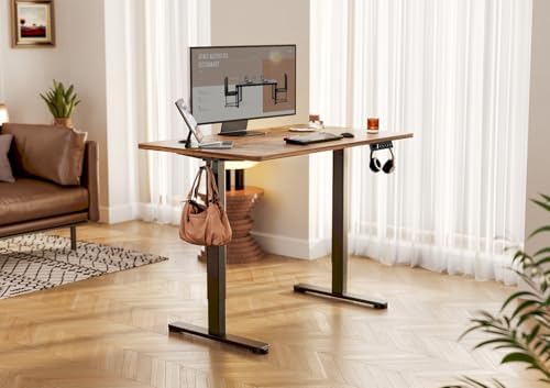 YDN 35 x 20 Inch Rustic Brown Electric Standing Desk