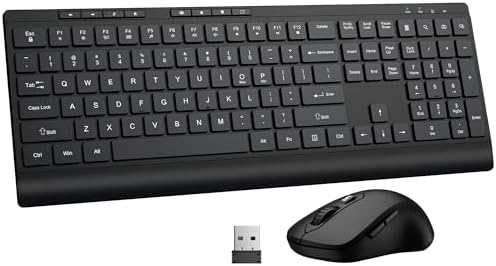 EDJO Wireless Keyboard and Mouse Combo, Quiet Key, Windows & Mac Compatible