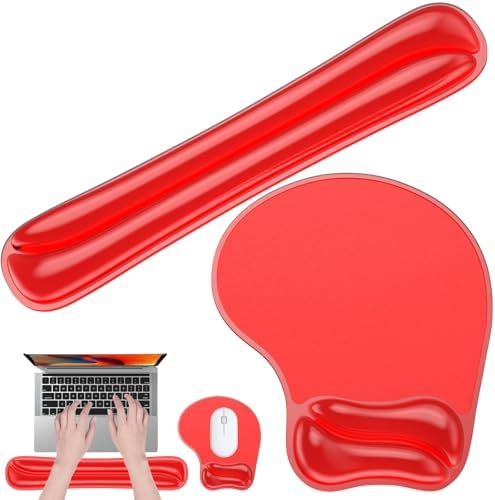 Gel Wrist Rest Mouse Pad Set, Ergonomic Support for Office Gaming