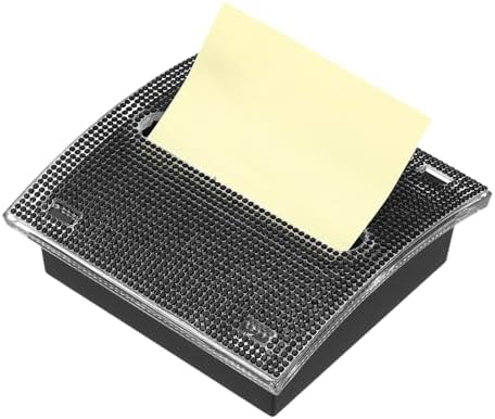 PATIKIL Stick Note Pad Holders, 4 x 4 Inches Rhinestone Sticky Note Dispenser Memo Pad Holder Office Desk Organizer Supplies for Office Home Desk Organization, Black