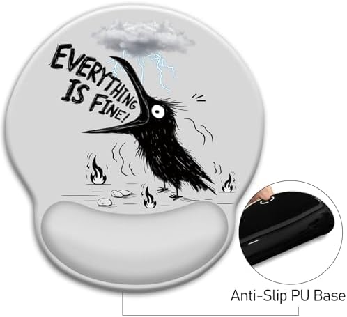 Blusabaca Crow Mouse Pad with Wrist Rest Ergonomic Mousepad Wrist Support