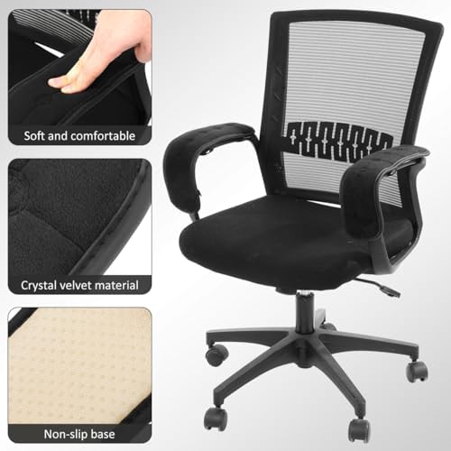 VILLCASE 1 Pair Chair Armrest Pads, Washable Padded Armrest Covers