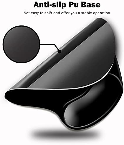 DOOKE Ergonomic Mouse Pad with Wrist Support and,Mouse Pads with Non-Slip PU Base for Home Office Working Studying Easy Typing & Pain Relief Black