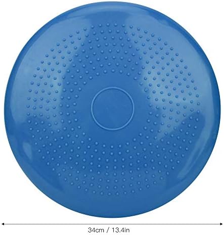 Tbest Thickened Yoga Inflatable Cushion Gym Sports Fitness Wobble Massage Balances Cushion for Core Stability and Pain Relief Home Office Use Green Blue 34cm