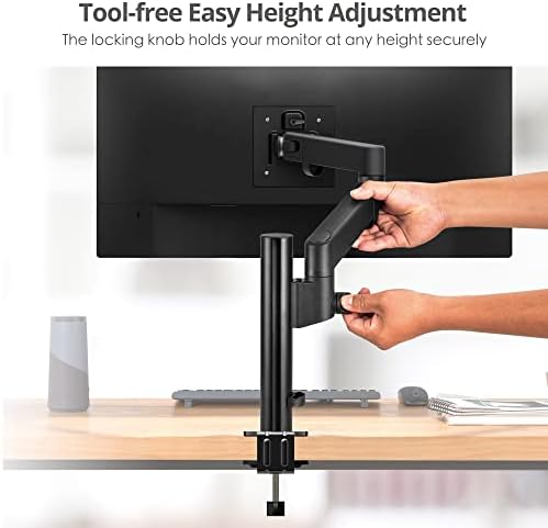 SIIG Dual Monitor Desk Mount, Replaceable Articulating Arm, 14" to 30", Fully Adjustable, Fits Flat/Curved Monitor, Load Bearing 17.6 lbs max Each, VESA 75x75 100x100, C-Clamp & Grommet(CE-MT3E11-S1)