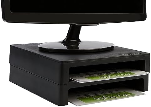 Vu Ryte Stackable 2 Inch Computer Monitor Riser Stand, VuRyser 2, Black, VUR 4855 (24-Pack)