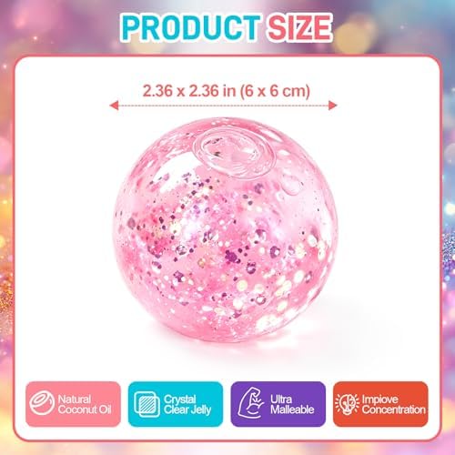 Coconut Oil Squishy, Coconut Oil Slow Rising Squeeze Stress Ball Clear Jelly Bubblegum Texture Coconut Oil Squishy Toy (Blue-A)