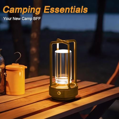 Cordless Table Lamp Rechargeable, Battery Operated Crystal Metal Lamp